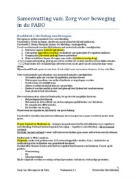 Samenvatting 'Motorische Ontwikkeling' Zorg voor beweging in de PABO
