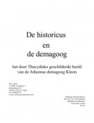 themacollege II; oude geschiedenis, kleon en de opkomst van demagogen