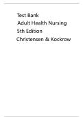 Comprehensive Test Bank for Adult Health Nursing 5th Edition&comma; by Christensen & Kockrow&comma; ISBN&colon;9780323042376
