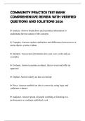 COMMUNITY PRACTICE TEST BANK COMPREHENSIVE REVIEW WITH VERIFIED QUESTIONS AND SOLUTIONS 2026
