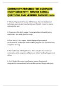 COMMUNITY PRACTICE TEST COMPLETE STUDY GUIDE WITH NEWEST ACTUAL QUESTIONS AND VERIFIED ANSWERS 2026