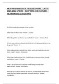 WGU PHARMACOLOGY PRE-ASSESSMENT &vert; LATEST 2025&sol;2026 UPDATE &vert; QUESTIONS AND ANSWERS &vert; WITH COMPLETE SOLUTION&excl;&excl;