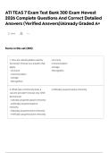 ATT Test 3 Exam Questions & Answers &vert; 100&percnt; Verified solutions &vert;Questions with Correct Answers 2025 latest update&excl;&excl;