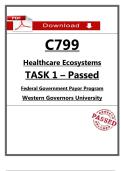 WGU C799 Task 1 Passed &lpar;2026&rpar; &ndash; Federal Government Payor Program &vert; Healthcare Ecosystems