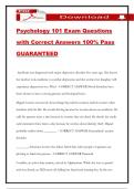 Psychology 101 Exam Questions with Correct Answers 100&percnt; Pass GUARANTEED