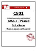 WGU C801 Task 2 Passed &lpar;2026&rpar; &ndash; Ethical Issues &vert; Health Information Law & Regulations