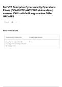 FedVTE Enterprise Cybersecurity Operations EXAM &lpar;COMPLETE ANSWERS elaborations&rpar; answers 100&percnt; satisfaction guarantee 2026 UPDATE&excl;&excl;