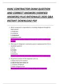 HVAC CONTRACTOR EXAM QUESTION  AND CORRECT ANSWERS &lpar;VERIFIED  ANSWERS&rpar; PLUS RATIONALES 2026 Q&A  INSTANT DOWNLOAD PDF 
