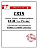 WGU C815 Task 3 Passed &lpar;2026&rpar; &ndash; Performance Improvement Management &vert; QPMM
