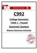 WGU C992 Task 1 Passed &lpar;2026&rpar; &ndash; Axiomatic Systems &vert; College Geometry