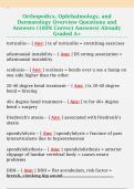 Orthopedics&comma; Ophthalmology&comma; and  Dermatology Overview Questions and  Answers &lpar;100&percnt; Correct Answers&rpar; Already  Graded A&plus; 