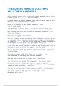 FIRE SCIENCE MIDTERM QUESTIONS AND CORRECT ANSWERS