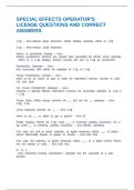 SPECIAL EFFECTS OPERATOR'S LICENSE QUESTIONS AND CORRECT ANSWERS