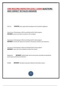 CWB WELDING INSPECTOR LEVEL 1 EXAM QUESTIONS AND CORRECT DETAILED ANSWERS