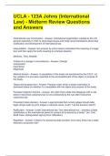 UCLA - 123A Johns &lpar;International Law&rpar; - Midterm Review Questions and Answers 
