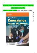 TEST BANK - Nancy Caroline&rsquo;s Emergency Care in the Streets&comma; 9th Edition by Nancy Caroline Chapters 1 - 53 &vert; All Chapters &vert; EXAM QUESTIONS WITH CORRECT ANSWERS 