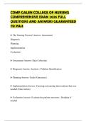 COMP GALEN COLLEGE OF NURSING COMPREHENSIVE EXAM 2026 FULL QUESTIONS AND ANSWERS GUARANTEED TO PASS