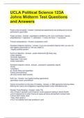 UCLA Political Science 123A Johns Midterm Test Questions and Answers 