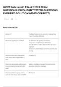 NICET Soils Level 1 EXAM 2 2025 EXAM QUESTIONS &vert;FREQUENTLY TESTED QUESTIONS &vert;&vert;VERIFIED SOLUTIONS &lpar;100&percnt; CORRECT&rpar;