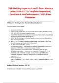 CWB Welding Inspector Level 3 Exam Mastery Guide 2026-2027 &vert; Complete Preparation &vert; Questions & Verified Answers &vert; 100&percnt; Pass Guarantee