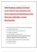 IMSA Roadway Lighting Technician  Level I Practice Exam Questions And  Correct Answers &lpar;Verified Answers&rpar; Plus  Rationales 2026 Q&A &vert; Instant  Download Pdf 