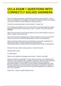 UCLA EXAM 1 QUESTIONS WITH CORRECTLY SOLVED ANSWERS 