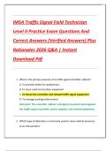 IMSA Traffic Signal Field Technician  Level II Practice Exam Questions And  Correct Answers &lpar;Verified Answers&rpar; Plus  Rationales 2026 Q&A &vert; Instant  Download Pdf 