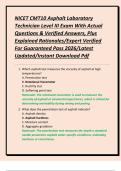 NICET CMT10 Asphalt Laboratory Technician Level III Exam With Actual Questions & Verified Answers&comma; Plus Explained Rationales&sol;Expert Verified For Guaranteed Pass 2026&sol;Latest Updated&sol;Instant Download Pdf
