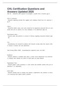 CHL Certification Questions and Answers Updated 2026