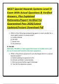 NICET Special Hazards Systems Level IV Exam With Actual Questions & Verified Answers&comma; Plus Explained Rationales&sol;Expert Verified For Guaranteed Pass 2026&sol;Latest Updated&sol;Instant Download Pdf