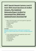 NICET Special Hazards Systems Level III Exam With Actual Questions & Verified Answers&comma; Plus Explained Rationales&sol;Expert Verified For Guaranteed Pass 2026&sol;Latest Updated&sol;Instant Download Pdf