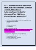 NICET Special Hazards Systems Level II Exam With Actual Questions & Verified Answers&comma; Plus Explained Rationales&sol;Expert Verified For Guaranteed Pass 2026&sol;Latest Updated&sol;Instant Download Pdf