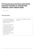 FCCS Practice Exam Q&sol;A   EXAM&comma; SOLUTIONS &lpar;MULTIPLE CHOICES&rpar; &lpar;A&plus; GRADED 100&percnt; VERIFIED&rpar; LATEST VERSION 2026&excl;&excl;