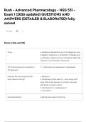 Rush - Advanced Pharmacology - NSG 531 - Exam 1 &lpar;2026 updated&rpar; QUESTIONS AND ANSWERS &lpar;DETAILED & ELABORATED&rpar; fully solved