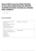 Illinois CRSS Practice Test &lpar;2026&rpar; &lpar;TESTING ACTUAL EXAM QUESTIONS&rpar; AND VERIFIED ANSWERS &lpar;MULTIPLE CHOICES&rpar; &vert;&vert;A&plus; GRADED &vert;100&percnt; CORRECT&excl;&excl;