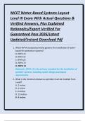 NICET Water-Based Systems Layout Level III Exam With Actual Questions & Verified Answers&comma; Plus Explained Rationales&sol;Expert Verified For Guaranteed Pass 2026&sol;Latest Updated&sol;Instant Download Pd