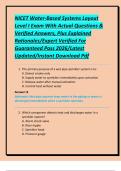 NICET Water-Based Systems Layout Level I Exam With Actual Questions & Verified Answers&comma; Plus Explained Rationales&sol;Expert Verified For Guaranteed Pass 2026&sol;Latest Updated&sol;Instant Download Pdf