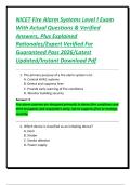 NICET Fire Alarm Systems Level I Exam With Actual Questions & Verified Answers&comma; Plus Explained Rationales&sol;Expert Verified For Guaranteed Pass 2026&sol;Latest Updated&sol;Instant Download Pdf