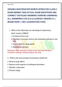 VIRGINIA WASTEWATER WORKS OPERATOR CLASS 3  EXAM NEWEST 2026 ACTUAL EXAM QUESTIONS AND  CORRECT DETAILED ANSWERS &lpar;VERIFIED ANSWERS&rpar;  ALL ANSWERED &lbrace;100 Q & A&rcub; ALREADY GRADED A&plus; &vert;  BRAND NEW&excl; &vert; 100&percnt; GUARANTEED PASS