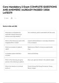 Core Mandatory 2 Exam COMPLETE QUESTIONS AND ANSWERS &vert; ALREADY PASSED &vert; 2026 LATEST&excl;&excl;