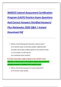 NASSCO Lateral Assessment Certification  Program &lpar;LACP&rpar; Practice Exam Questions  And Correct Answers &lpar;Verified Answers&rpar;  Plus Rationales 2026 Q&A &vert; Instant  Download Pdf 
