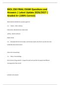 BIOL 250 FINAL EXAM Questions and Answers &vert; Latest Update 2026&sol;2027 &vert; Graded A&plus; &lpar;100&percnt; Correct&rpar;