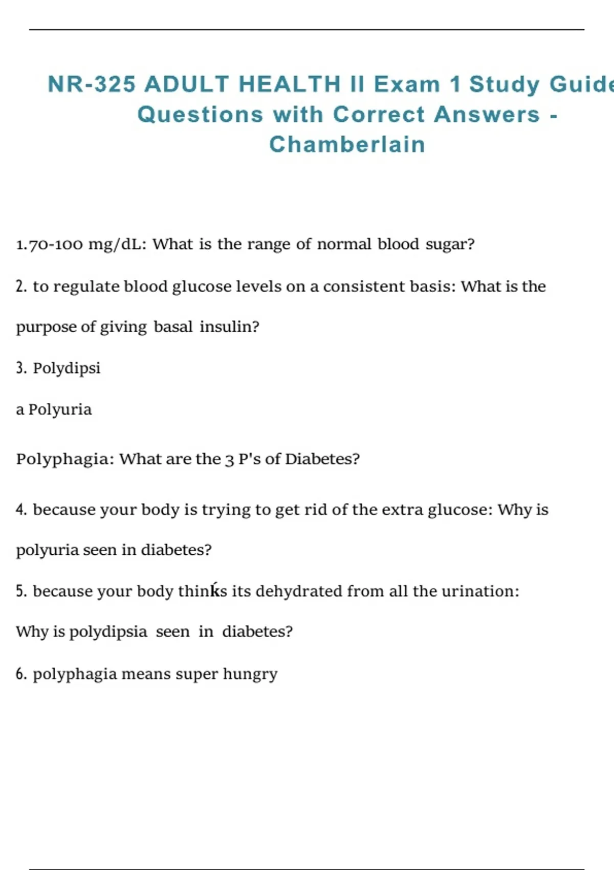 Package deal for NR 325 Exam Study Guide – Adult Health Nursing ...
