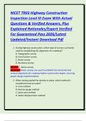 NICET TR03 Highway Construction Inspection Level III Exam With Actual Questions & Verified Answers&comma; Plus Explained Rationales&sol;Expert Verified For Guaranteed Pass 2026&sol;Latest Updated&sol;Instant Download Pdf