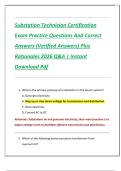 Substation Technician Certification  Exam Practice Questions And Correct  Answers &lpar;Verified Answers&rpar; Plus  Rationales 2026 Q&A &vert; Instant  Download Pdf