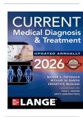 TEST BANK FOR CURRENT Medical Diagnosis & Treatment 2026 65th Edition by Maxine A&period; Papadakis&comma; Michael W&period; Rabow&comma; Kenneth R&period; McQuaid ISBN&colon;978-1266135545 COMPLETE GUIDE ALL CHAPTERS COVERED 100&percnt; VERIFIED A&plus; GRADE ASSURED &excl;&excl;&excl;&excl;&excl;&excl;NEW LATEST UPDATE&excl;&excl;&excl;&excl;&excl;