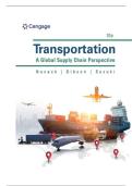 TEST BANK FOR Transportation&colon; A Global Supply Chain Perspective 10th Edition by Robert Novack&comma; Brian Gibson&comma; Yoshinori Suzuki ISBN&colon;978-0357908549 COMPLETE GUIDE ALL CHAPTERS COVERED 100&percnt; VERIFIED A&plus; GRADE ASSURED&excl;&excl;&excl;&excl;&excl;&excl;NEW LATEST UPDATE&excl;&excl;&excl;&excl;&excl;&excl;