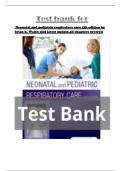 Test bank for  Neonatal and pediatric respiratory care 5th edition by brian k&period; Walsh phd latest update&period;all chapters covered