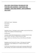 WGU D092&colon; EDUCATIONAL TECHNOLOGY FOR TEACHING AND LEARNING &vert; QUESTIONS AND ANSWERS &vert; 2025&sol;2026 UPDATE &vert; WITH COMPLETE SOLUTION&excl;&excl;