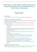 NR 304 &ndash; Exam 1 &lpar;Latest Update&rpar;&colon; Health Assessment II &ndash; Study Guide with Questions and Verified Answers &lpar;Chamberlain&rpar; 2026&sol;2027